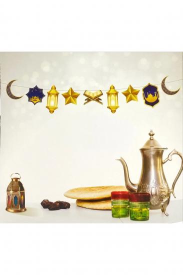 Happyland Ramazan Ayı Dekorları Ramazan Dekoratif Süs Banner - Gold