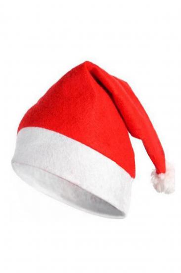 Noel Baba Şapkası Keçe Kumaş Kırmızı Şapka