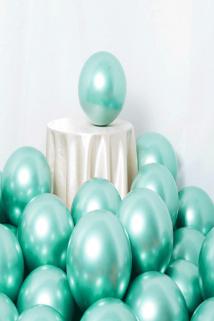 Krom Parlak Metalik Yeşil Renk 20’Li Balon