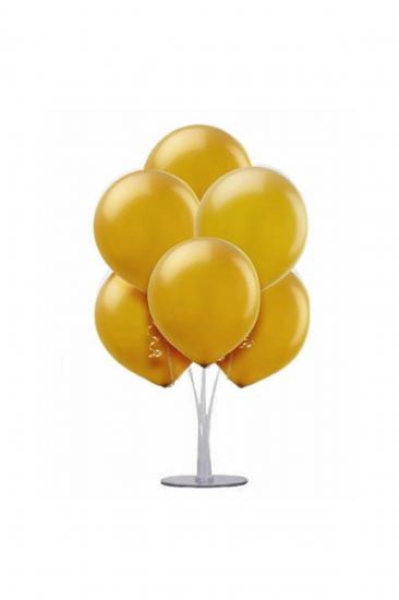 Happyland 1 Adet 7 Balonlu Gold Metalik Ayaklı Balon Standı