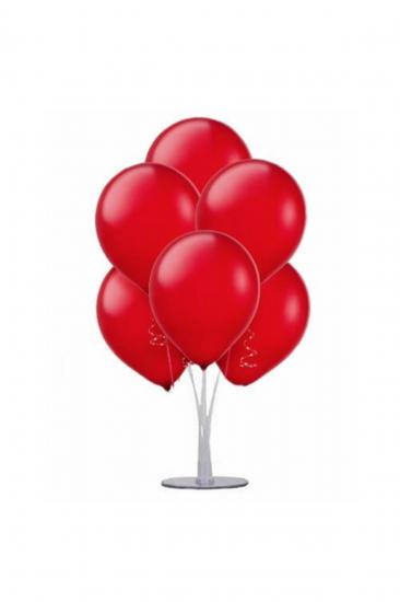 Happyland 1 Adet 7 Balonlu Metalik Kırmızı Ayaklı Balon Standı