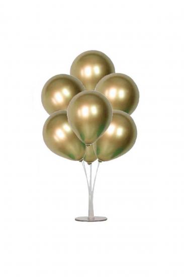 Happyland 1 Adet 7 Balonlu Gold Krom Ayaklı Balon Standı