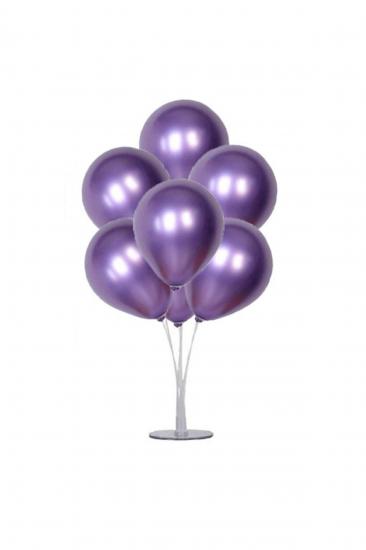 Happyland 1 Adet 7 Balonlu Mor Krom Ayaklı Balon Standı