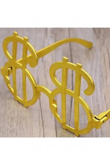 Happyland Parti Gözlüğü Dolar Çerçeveli Komik Ve Eğlenceli Cool Party Gözlüğü Gold