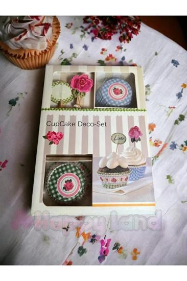 Happyland Cupcake & Kürdan Seti Cupcake Deco Set Doğum Günü Süsü