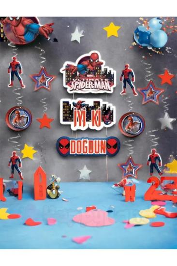 Happyland Spiderman 3D Tavan Orta Süs Spiderman Doğum Günü Parti Süsleri