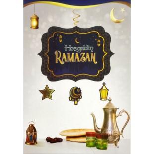 Happyland  Ramazan Dekorları Hoşgeldin Ramazan yazlı Asmalı Tavan Süs