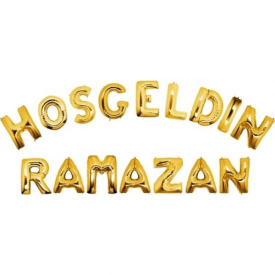 Happyland Hoşgeldin Ramazan Folyo Balon Set Gold Renk (40 cm )