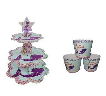 Happyland Deniz Kızı Karakterli Kek Standı + Kek Kapsülü 2’li Set