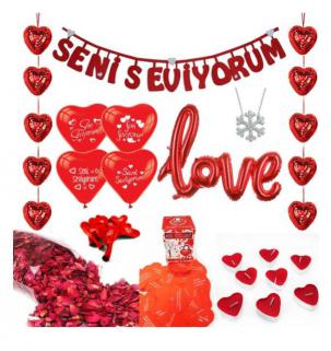 Happyland Sevgiliye Özel Karşılama Süsleri Romantik Süsleme Paketi