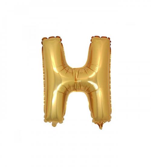 H Harfi Altın Renk Folyo Balon 100 cm