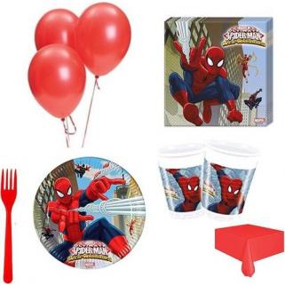 16 Kişilik Örümcek Adam Konsepti Doğum Günü Ürünleri Spiderman
