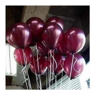 50 Adet Bordo-Kahverengi Balon, Helyumla Uçan Latex Balonlar