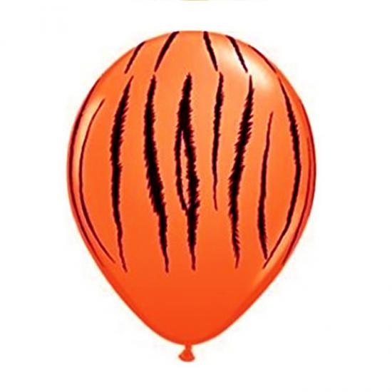 Turuncu Zebra Baskılı Balon 7 Adet