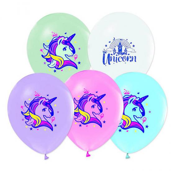 Unicorn Baskılı Balon - 7 Adet