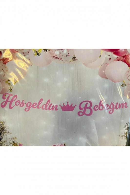 Happyland%20Pembe%20Hoşgeldin%20Bebeğim%20Kaligrafi%20Yazı%20Banner