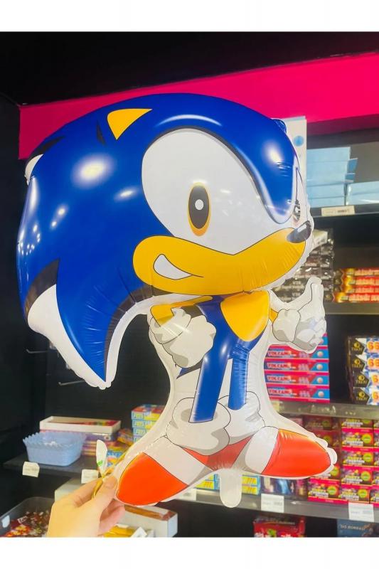 Happyland Sonic Boom Folyo Balon Süper Sonik Temalı Parti Balonu Kirpi Sonic Doğum Günü 65x48cm