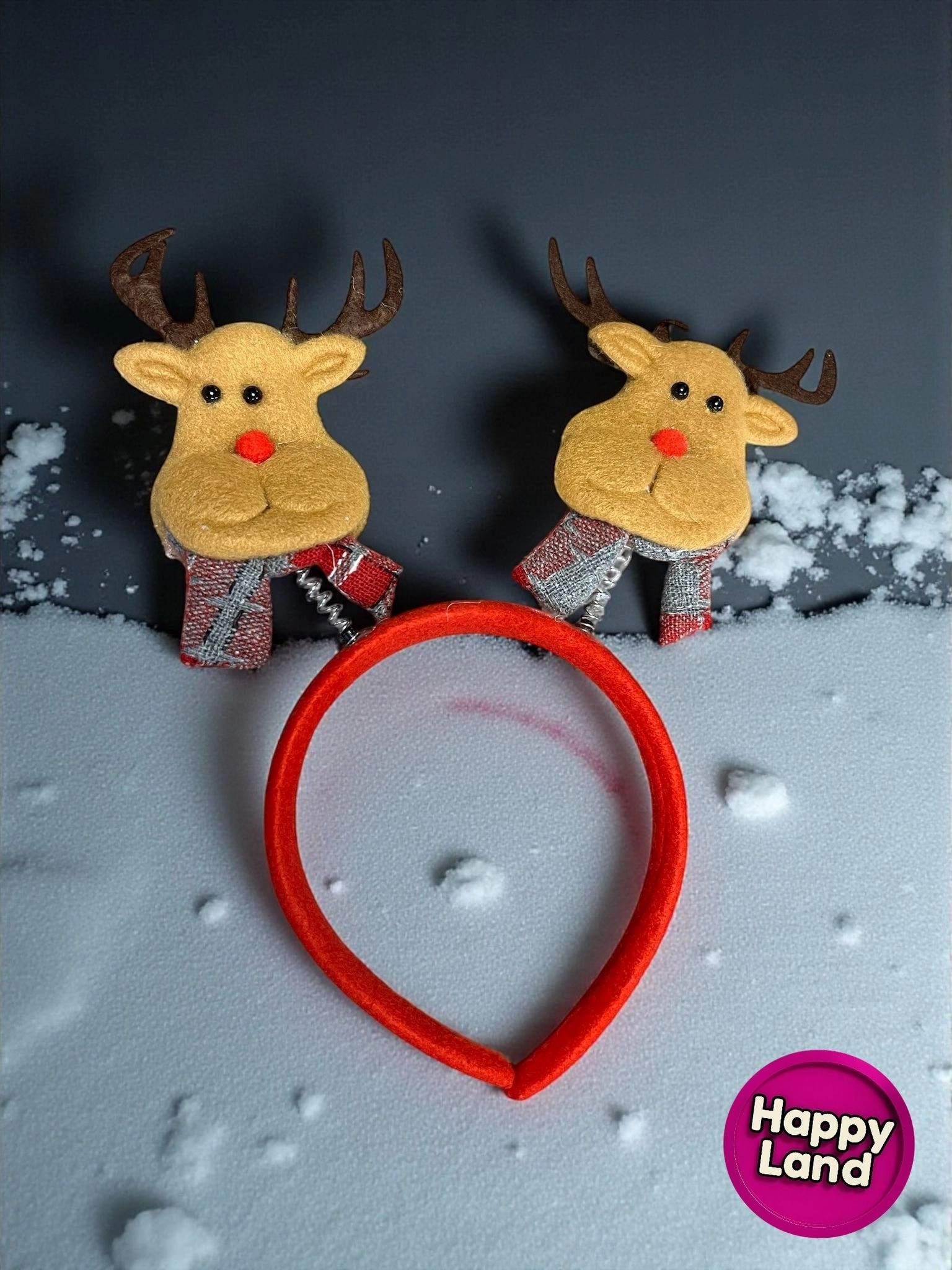 Happyland Yılbaşı Geyik Taç Peluş Taç 1 Adet Yılbaşı Taç Yeni Yıl Aksesuar HAPPY2025145