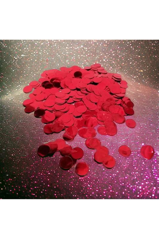 Happyland Kırmızı Metalik Balon Konfetisi Pulu Balon Pulu Kırmızı