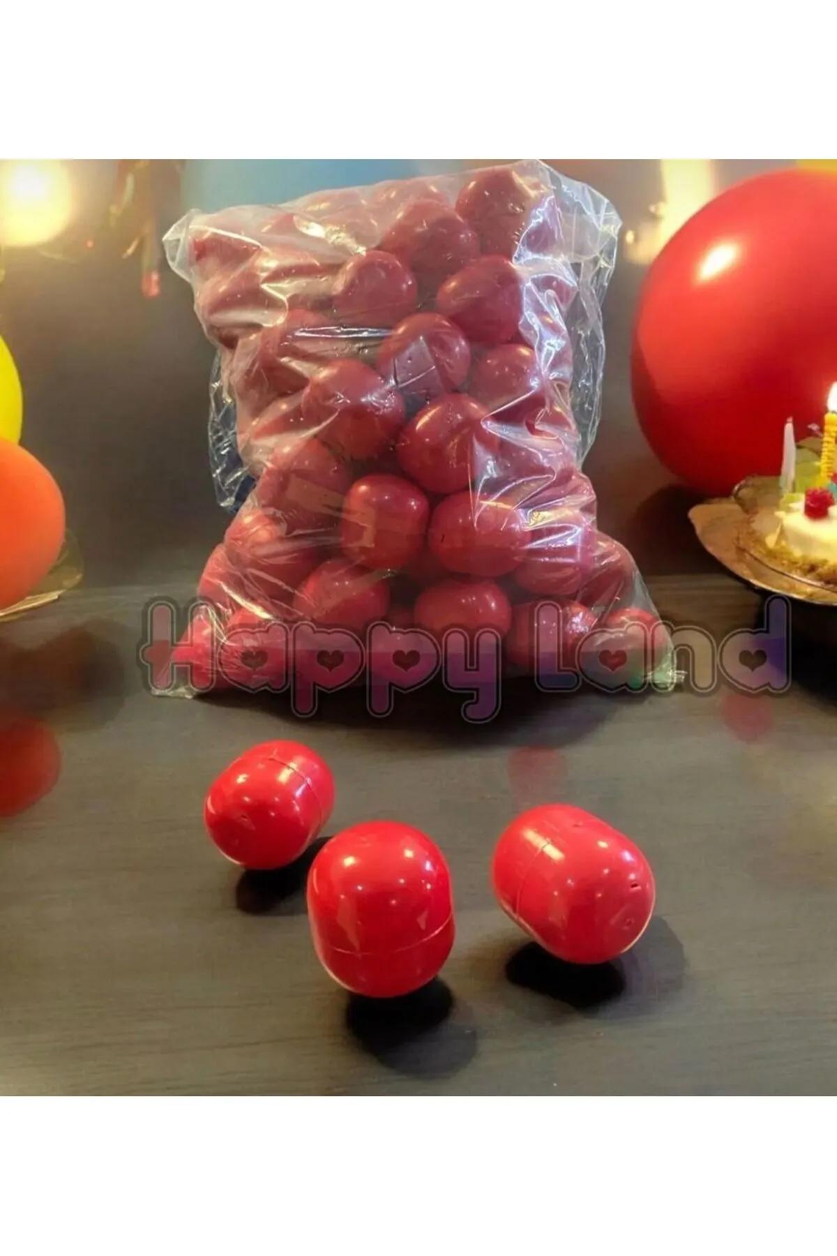 Happyland Yılbaşı Çekiliş Topu Kırmızı Renk 100 adet Çekiliş Topu