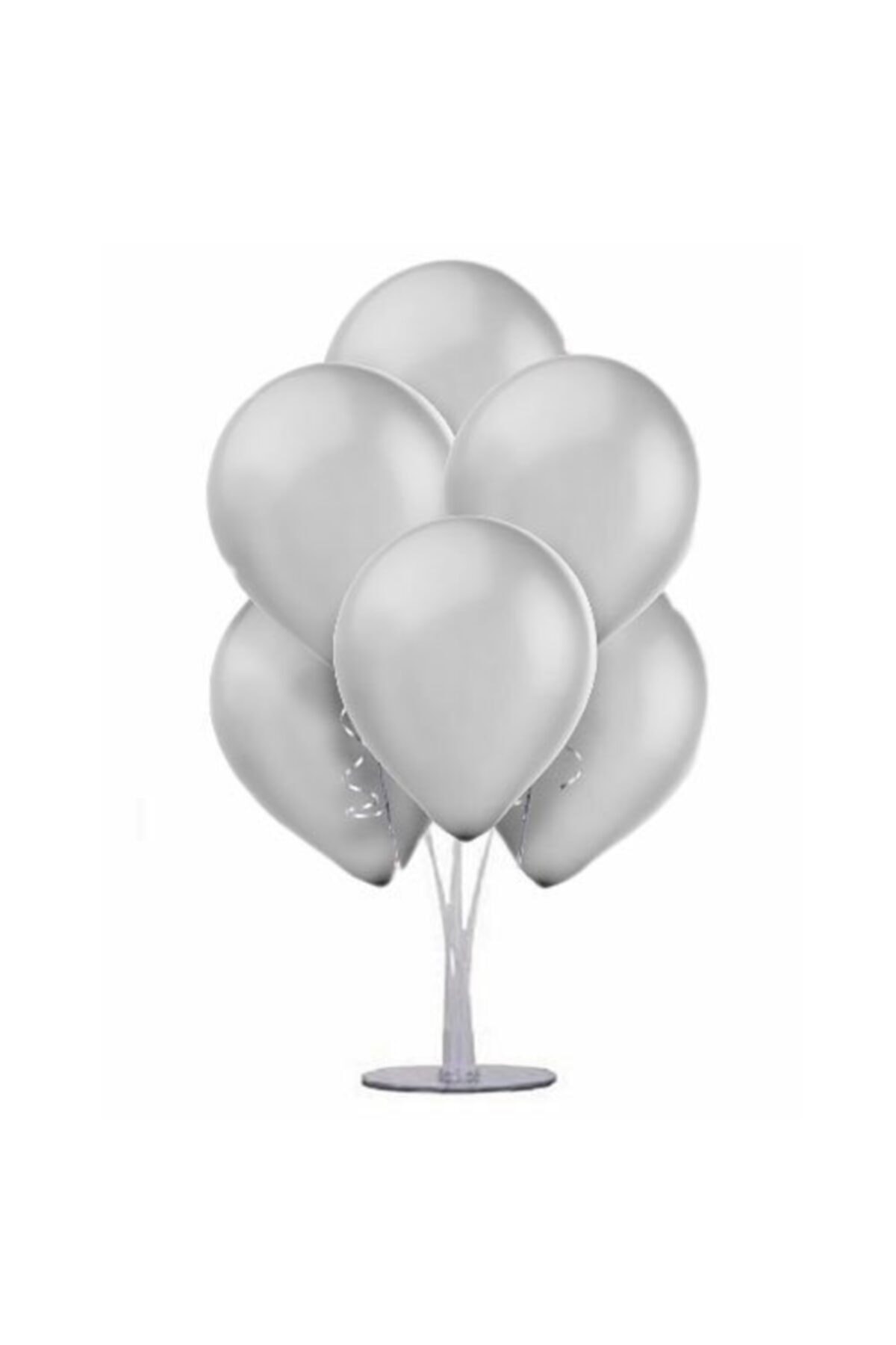 Happyland 1 Adet 7 Balonlu Metalik Gümüş Ayaklı Balon Standı