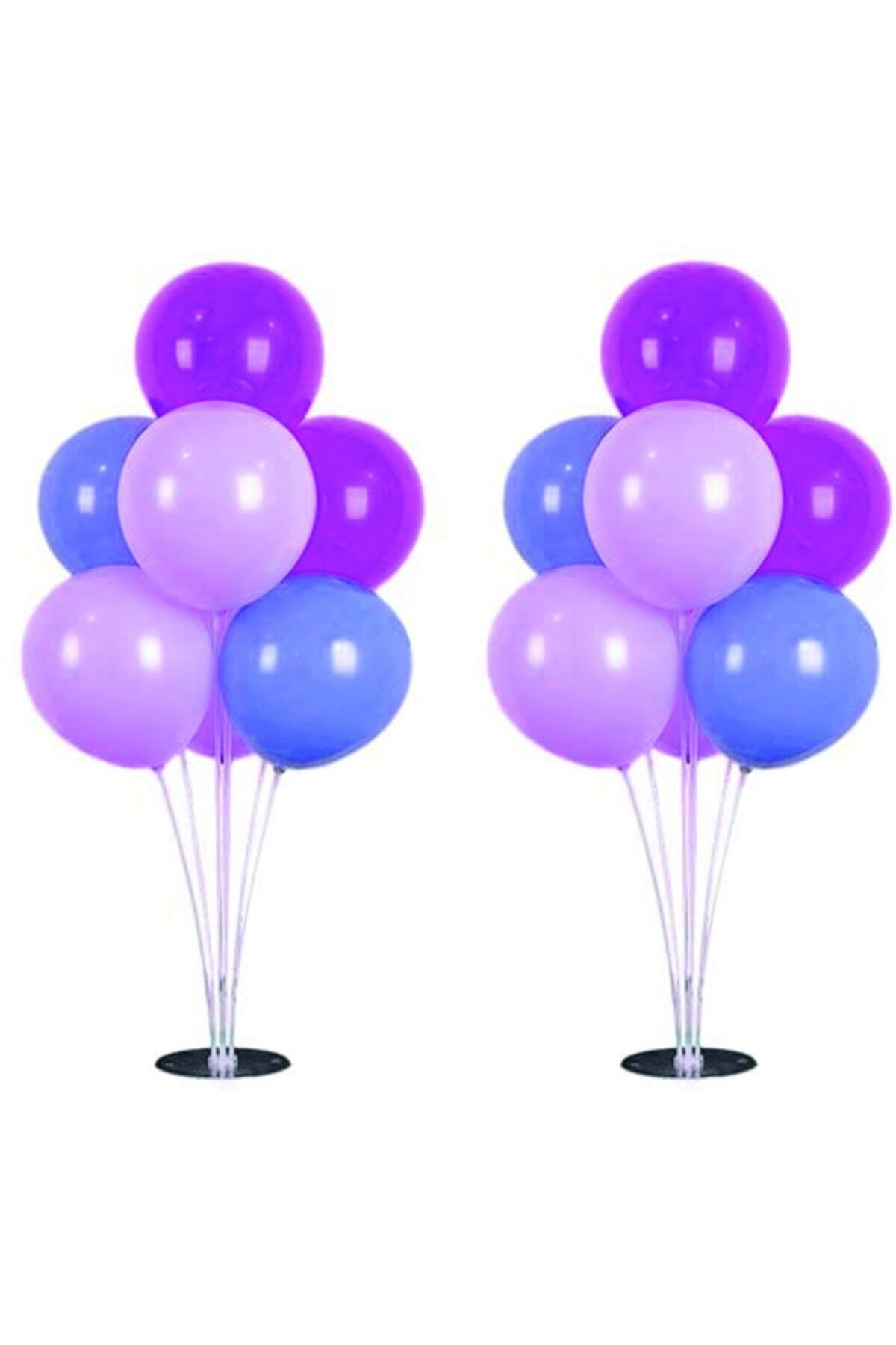 Happyland 1 Adet 7 Balonlu Mor Lila Mavi Ayaklı Balon Standı