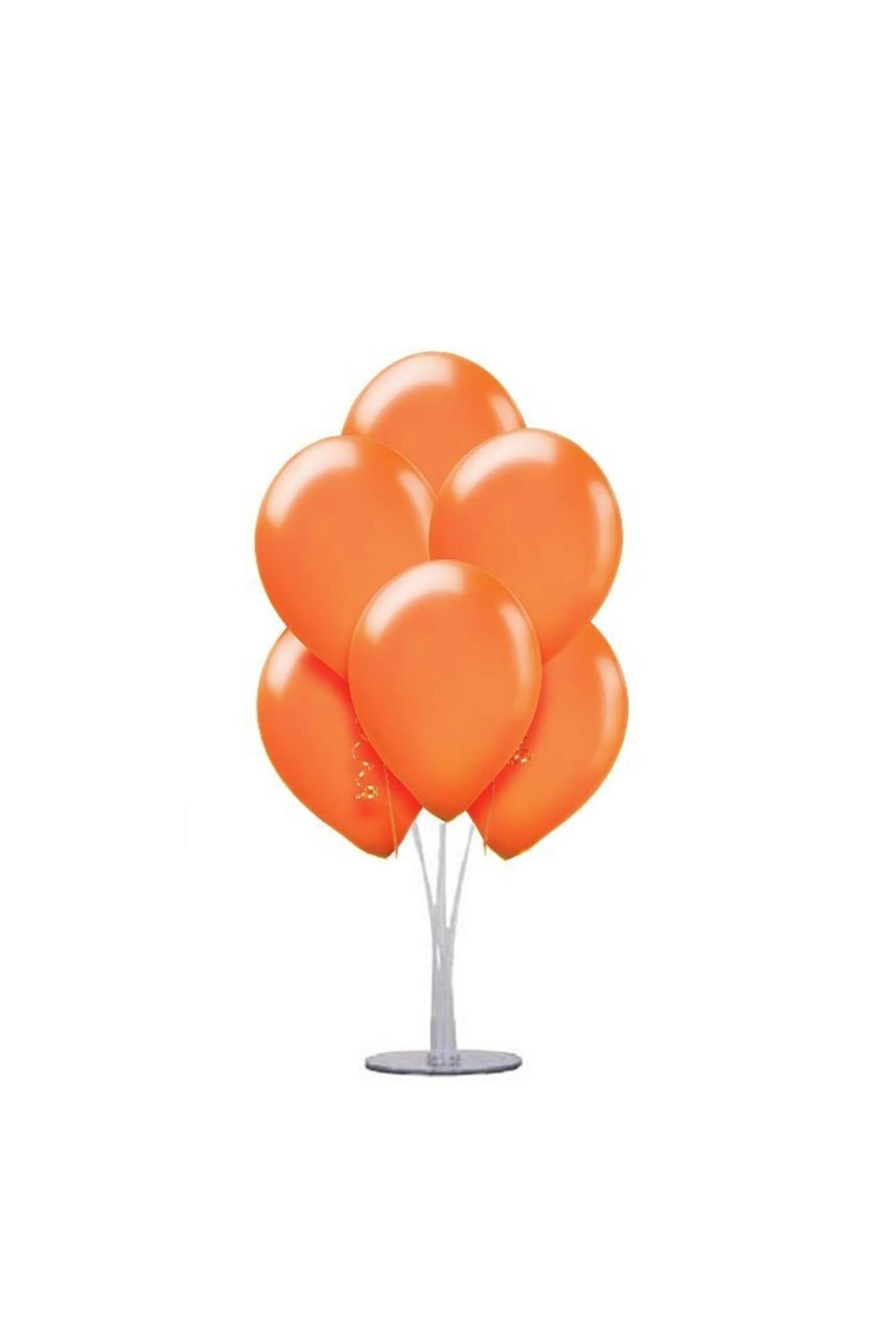 Happyland 1 Adet 7 Balonlu Metalik Turuncu Ayaklı Balon Standı 