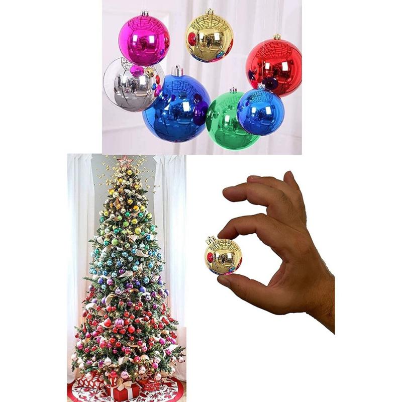 Happyland Yılbaşı Ağacı Süsleme 4 cm Renkli 6’lı Karışık Renkli Cici Top