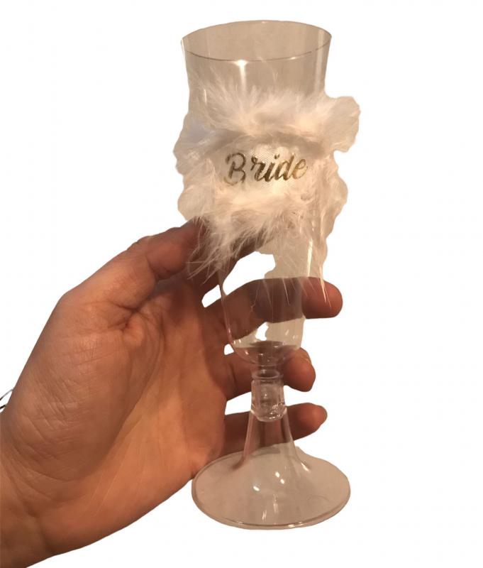 Happyland Bride To Be Bekarlığa Veda Parti Kadehleri Gelin ve Nedime Özel Şampanya Kadehi 6’lı Şeffaf