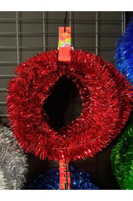 Happyland Yılbaşı 5 m Kırmızı Metalik Garland Yılbaşı Dekor Yeni Yıl Noel Süsü Yeni Yıl