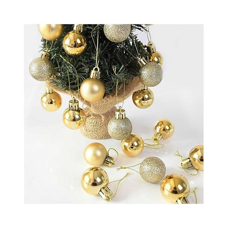 Happyland Yılbaşı Ağacı Süsleme 4 cm Gold 6’lı Gold Renkli Cici Top