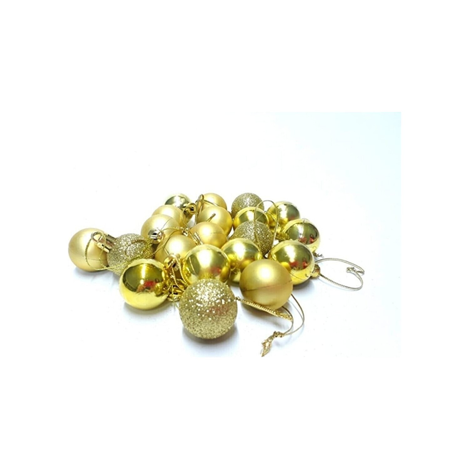 Happyland Yılbaşı Ağacı Süsleme 4 cm Gold 6’lı Gold Renkli Cici Top