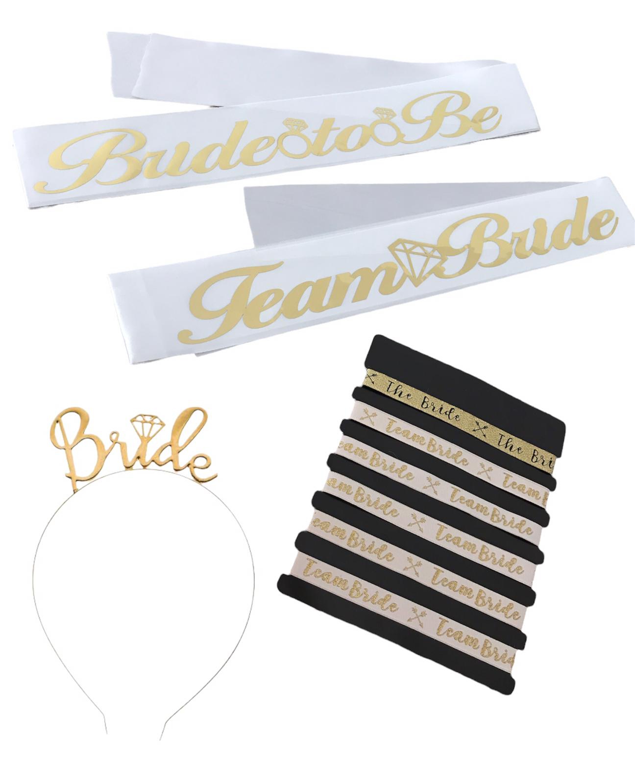 Happyland Bride To Be Set Bekarlığa Veda Partisi 4 Parça Kutlama Seti Bride Gold Konsept 