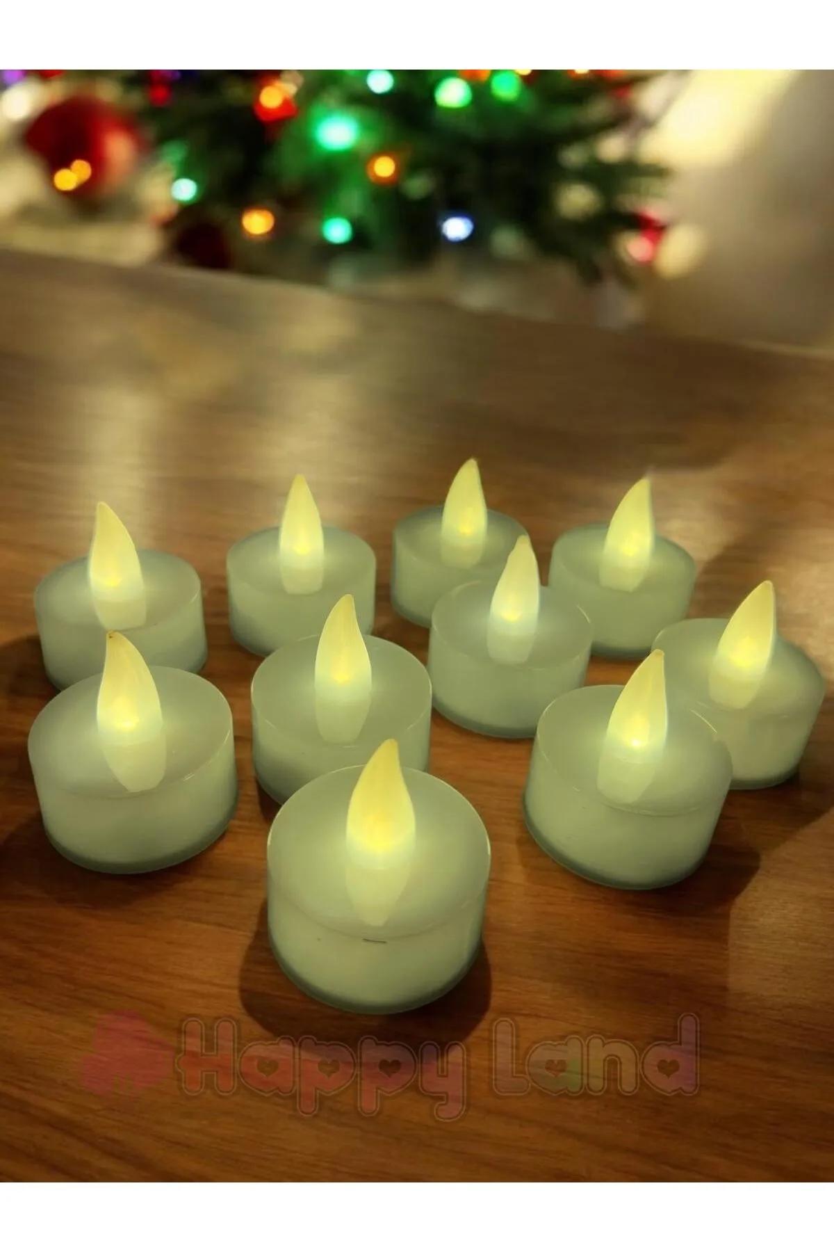 Happyland Hapyland Led Mum 24 Adet Ledli Mum Model Günışığı Işıklı Tealight Mum Pilli 1 Kutu
