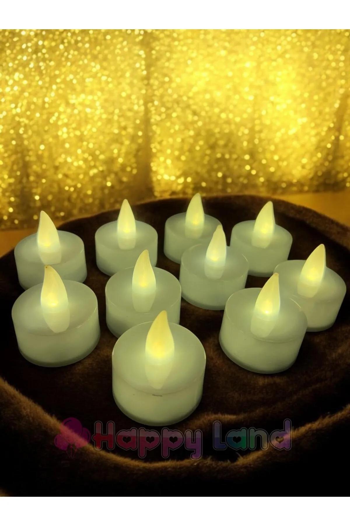 Happyland Hapyland Led Mum 24 Adet Ledli Mum Model Günışığı Işıklı Tealight Mum Pilli 1 Kutu