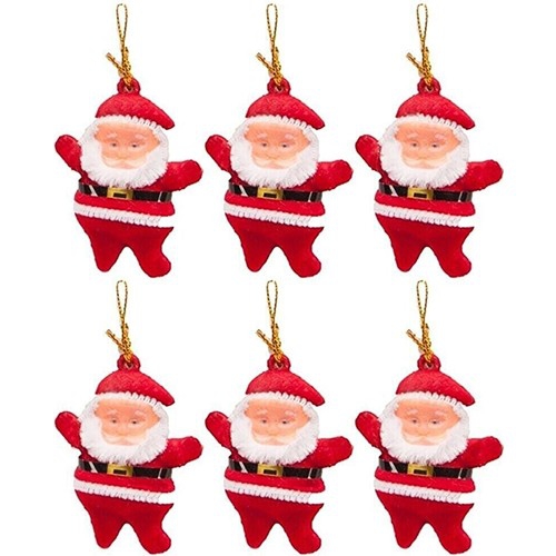 Happyland Yılbaşı Ağacı Süsü 6’lı Noel Baba Asma Süs Kırmızı Renk Çam Ağacı Süsü