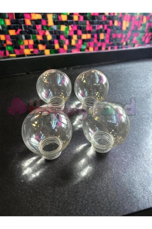 Happyland Yılbaşı 4 Adet Şeffaf Çok Amaçlı Dekor Fanus Küre Plastik Şeffaf Fanus Dekor Süs Fanus