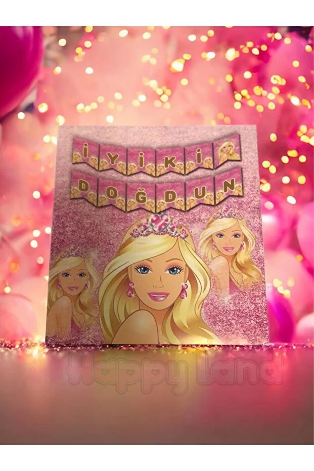 Happyland Barbie İyiki Doğdun Banner Yazı Doğum Günü Yazısı