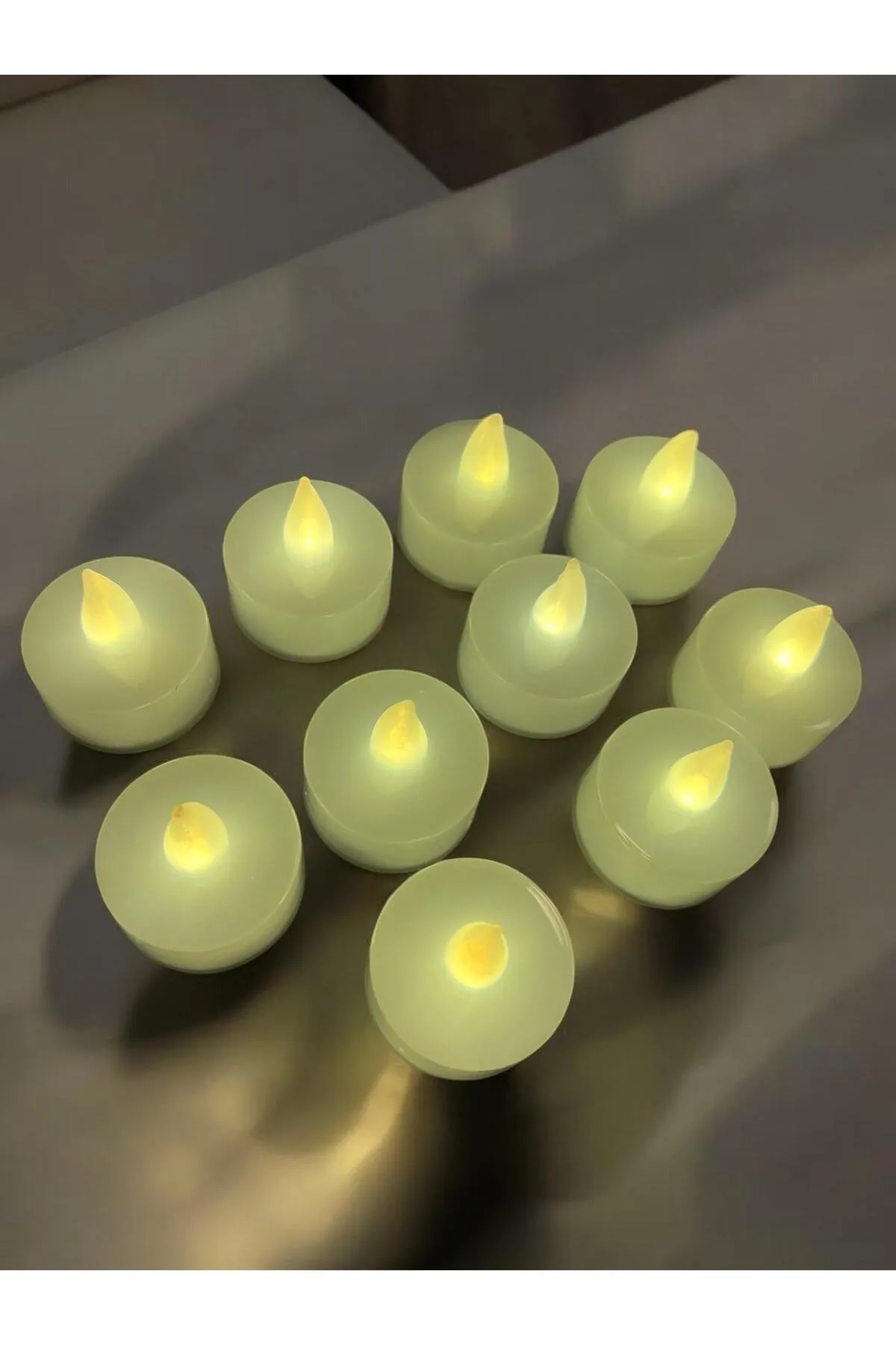 Happyland Hapyland Led Mum 10 Adet Ledli Mum Model Günışığı Işıklı Tealight Mum Pilli