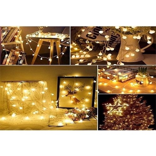 Happyland Dekor Led Yılbaşı Led Işıkları 5mt Günışığı Renk Dekorasyon Noel Işık Top Led Sarı