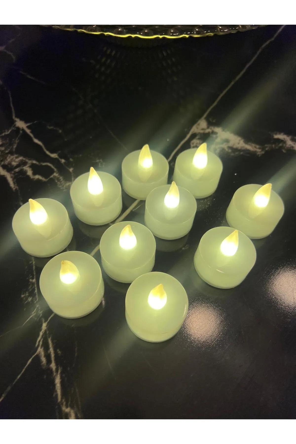 Happyland Hapyland Led Mum 10 Adet Ledli Mum Model Günışığı Işıklı Tealight Mum Pilli