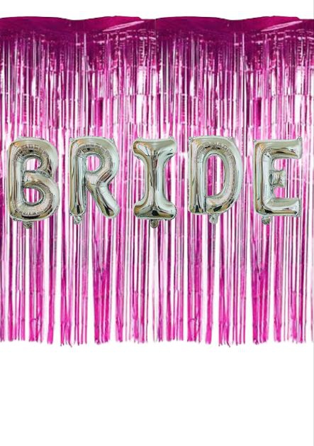 Happyland Bekarlığa Veda Partisi Bride To Be Pembe/Fuşya Konseptli Folyo Balon Seti Arka Fonlu