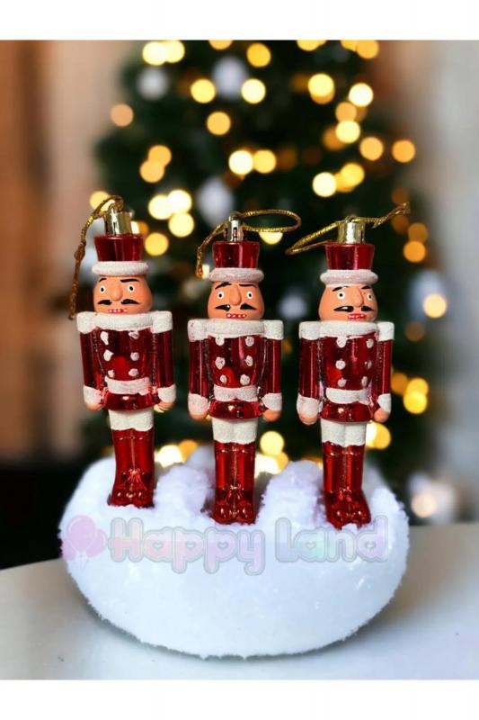Happyland Yılbaşı Çam Ağacı Süsü 3 Adet Fındıkkıran Asma Süs Yılbaşı Ağacı Süs Fındıkkıran 13 Cm