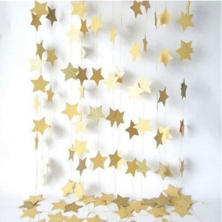 Happyland Gold Yıldız Asma Süs 3 m