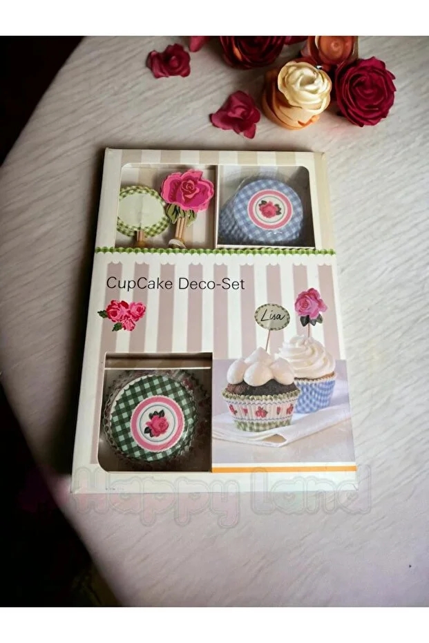 Happyland Cupcake & Kürdan Seti Cupcake Deco Set Doğum Günü Süsü