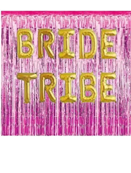 Happyland Bekarlığa Veda Partisi Bride To Be Pembe/Fuşya Konseptli Bride Tribe Folyo Balon Seti Arka Fonlu