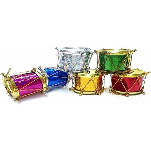 Happyland Yılbaşı Ağaç Süsü 2 cm Davul Süs 9’lu Karışık Renk Trampet Süs