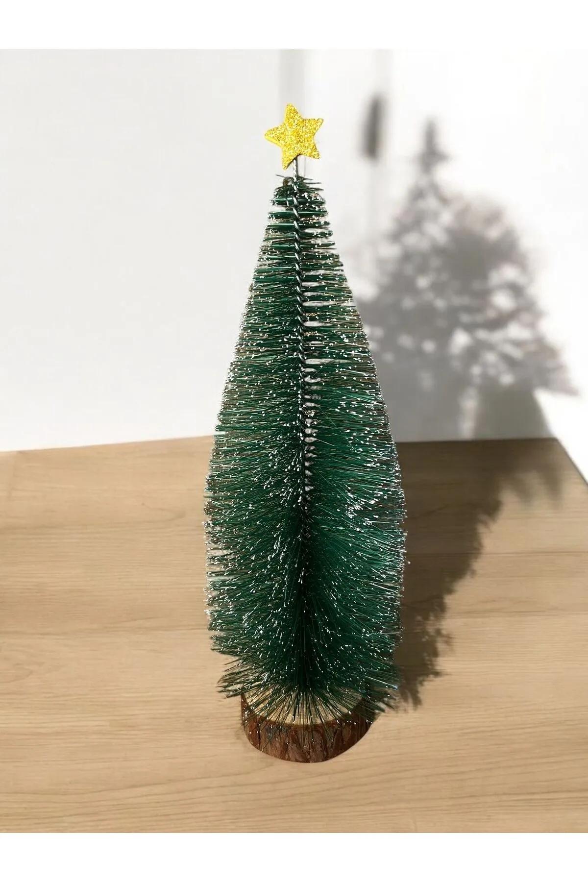 Happyland Yılbaşı 25 cm Masa Üzeri Mini Ağaç Seti 20cm-25cm Masa Üzeri KarlıYılbaşı Ağacı Hediye