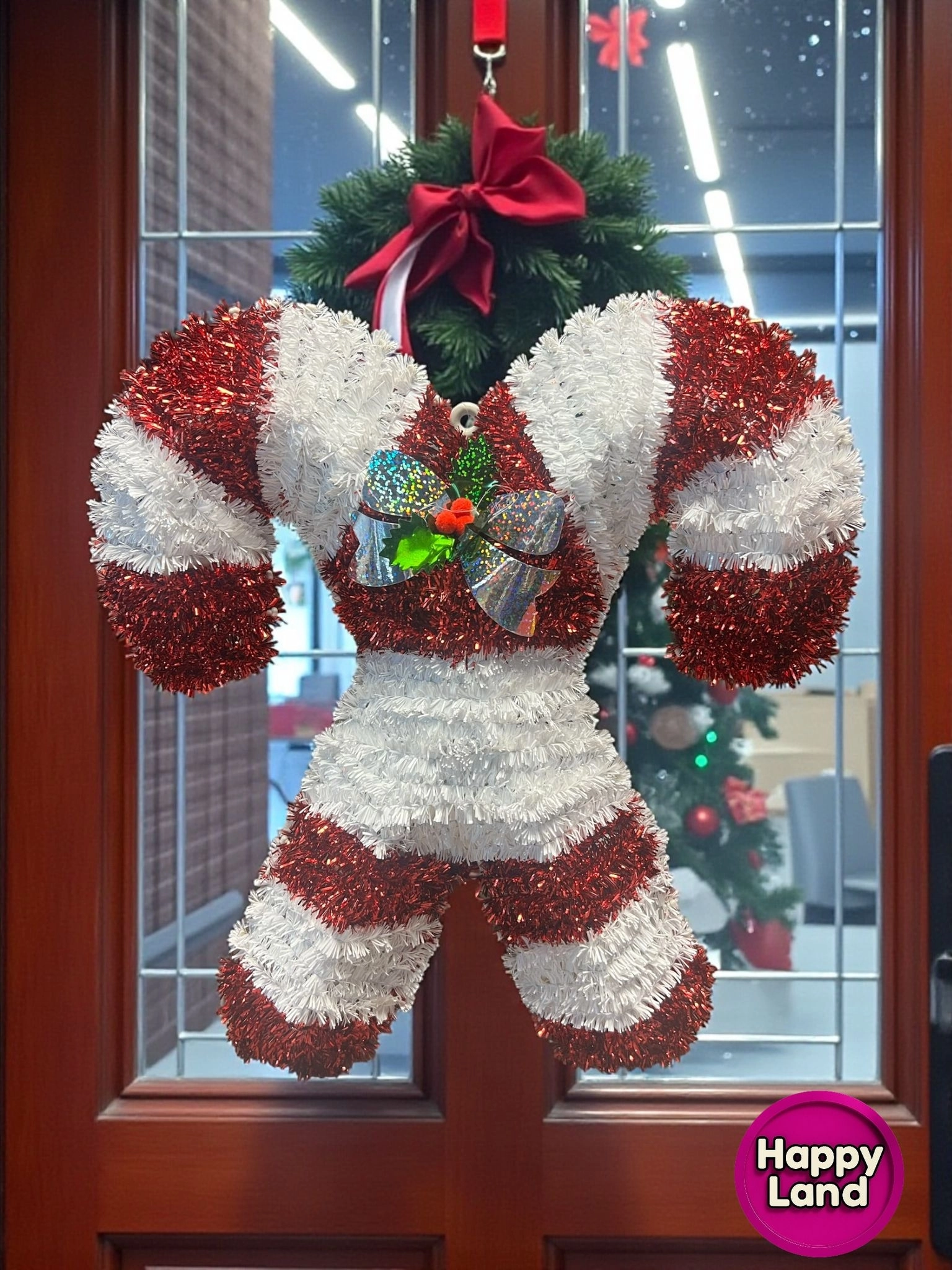 Happyland Yılbaşı Süsü Baston Şekerli Model 35 CM Baston Duvar Kapı Ağac Süsü HPY10