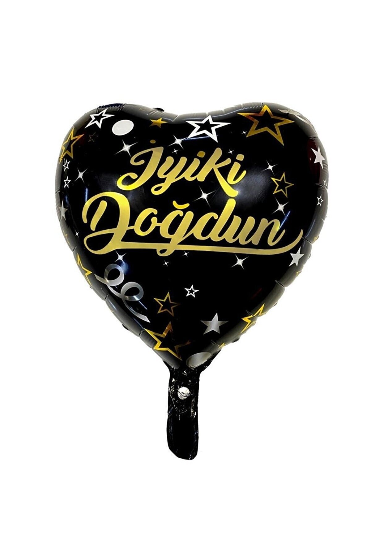 Happyland Siyah-gold Kalp Balon Iyiki Doğdun Baskılı 18’’